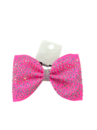 Medium Glitter Scattered Bling Hot Pink Tailless Bow