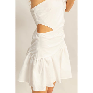 One Shoulder Tiered Cutout Mini Dress