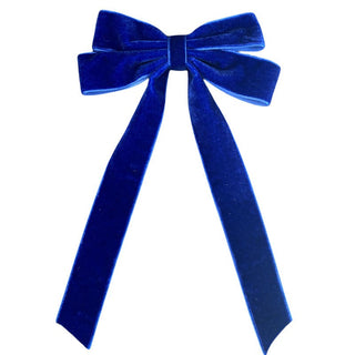 Velvet Long Tail Bow Clip