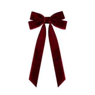 Velvet Long Tail Bow Clip