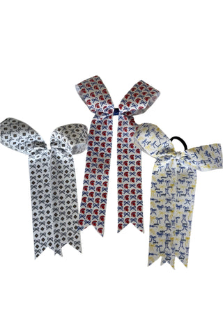 School Patterned Collegiate Style Bow