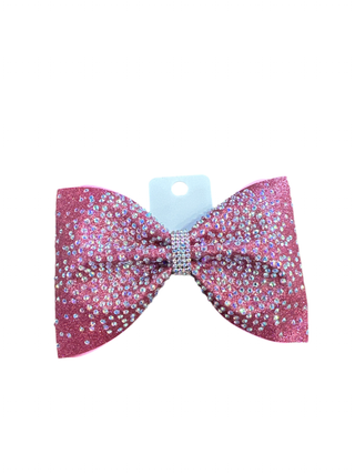 Large Scattered Glitter Bling Dusty Pink Tailless Bow