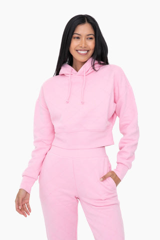 Quilted Drawstring Hoodie