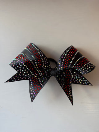 Swoosh Burst Satin Rhinestone Bow