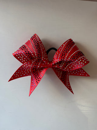 Swoosh Burst Satin Rhinestone Bow