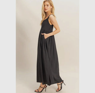 Square Neck Fit and Flare Midi Dress