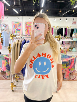 OKC Smiley Bolt Tee