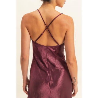 Crazy Love Satin Cowl Neck Midi Dress