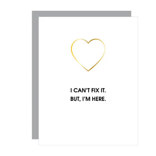 Can't Fix It But I'm Here Paper Clip Letterpress Card