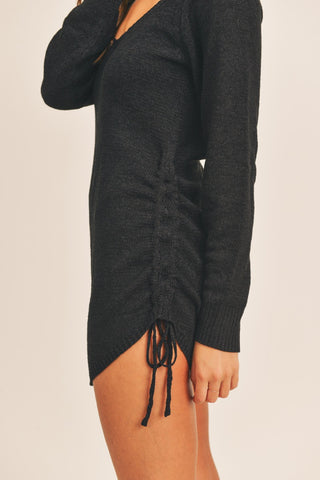 Long Sleeve Backless Mini Dress