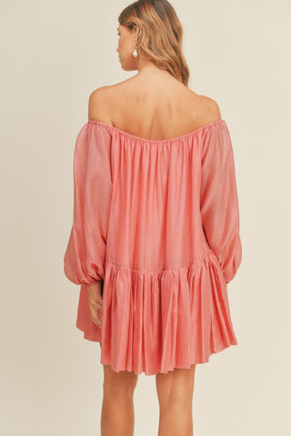 Flowy Off the Shoulder Mini Dress