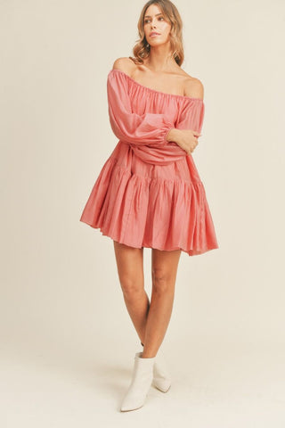 Flowy Off the Shoulder Mini Dress
