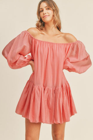 Flowy Off the Shoulder Mini Dress