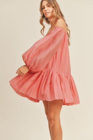 Flowy Off the Shoulder Mini Dress