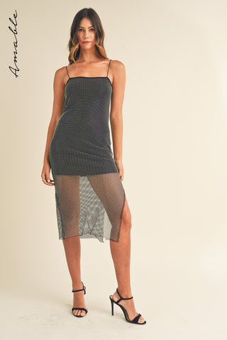 Strapless Sheer Midi Dress