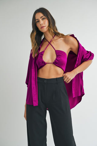 Satin 2 Piece Top Set