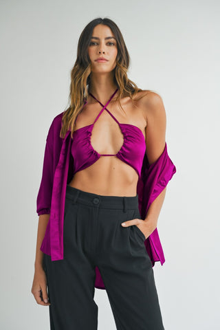 Satin 2 Piece Top Set