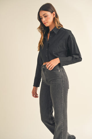 Cropped Button Down Top