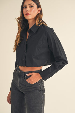 Cropped Button Down Top