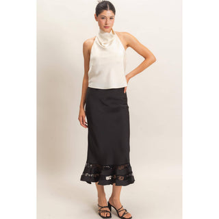 Draped Halter Satin Top