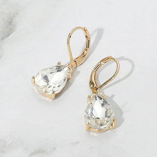 Teardrop Glass Stone Drop Dangle Earrings