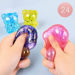 Glittered Teddy Bear Squeeze Squishy Stress Relief Toy
