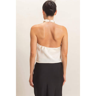 Draped Halter Satin Top
