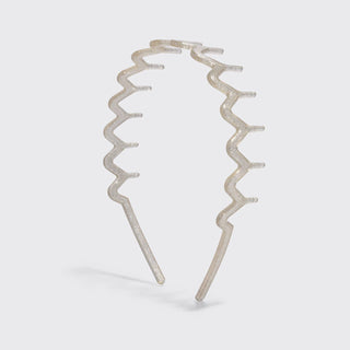 Recycled Plastic Zigzag Headbands 2pc Set - Gold & Silver