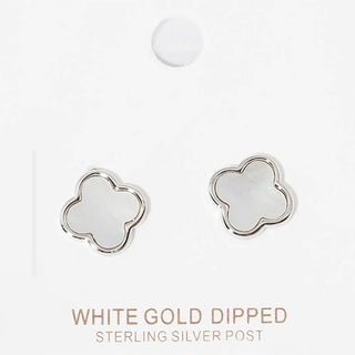 Gold Dipped Quatrefoil Stud Earrings