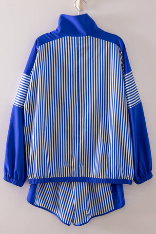 Stripe Active Top & Shorts Set