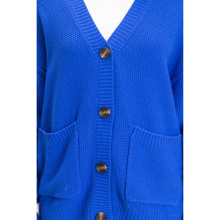 Textured Oversized Knit Buttoned Cardigan