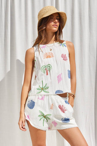 Printed 2 Piece Short Set