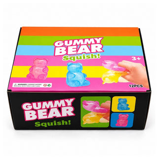 12PCS - Glittered Gummy Bear Squeeze Stress Relief Toy