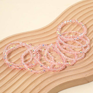 10PCS - Faceted Beaded Stretch Multi Layered Bracelets