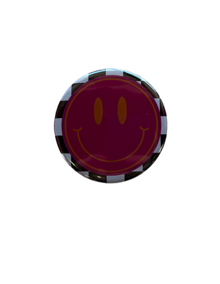 Smiley Face Checkered Button