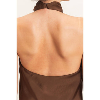Draped Halter Satin Top