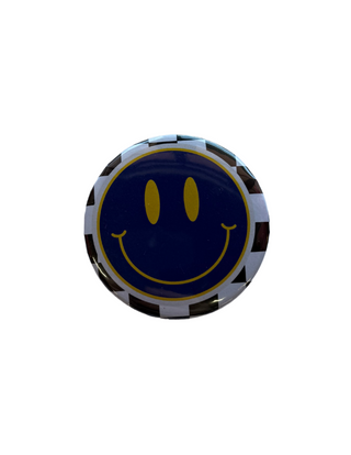 Smiley Face Checkered Button