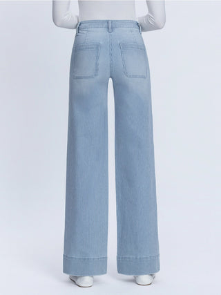 High Rise Patched Wide Leg with Trouser Hem