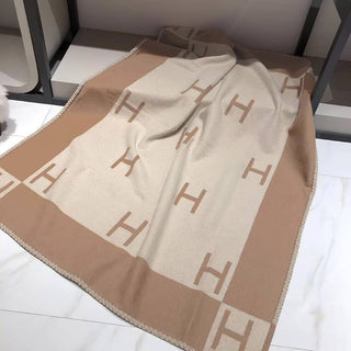 Monogram Pattern Reversible Throw Blanket