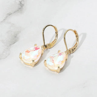 Teardrop Glass Stone Drop Dangle Earrings