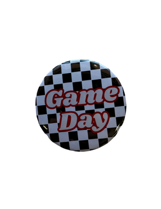 Game Day Checkered Button