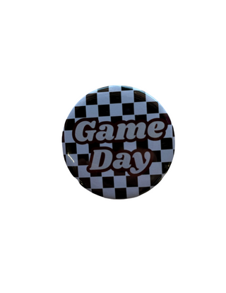 Game Day Checkered Button