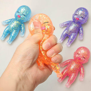 Glittered Figure Doll Squeeze Squishy Stress Relief Toy