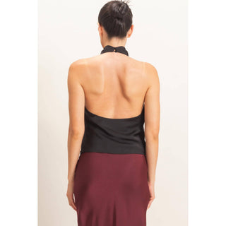 Draped Halter Satin Top