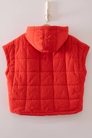 NJ90482-Quilted Hooded Puffer Vest
