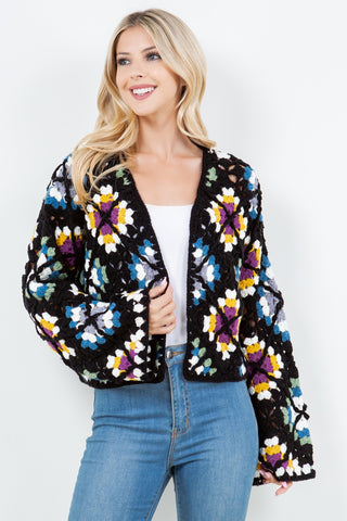 Knit Flower Power Cardigan