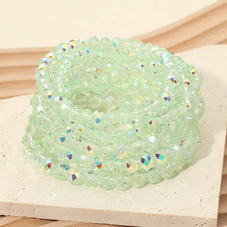 10PCS - Faceted Beaded Stretch Multi Layered Bracelets