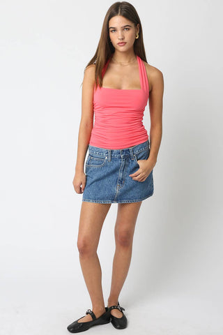 Camila Strapless Ruched Halter Top