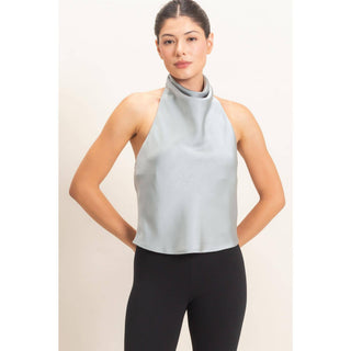 Draped Halter Satin Top