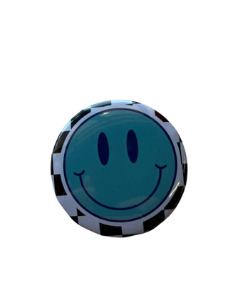 Smiley Face Checkered Button